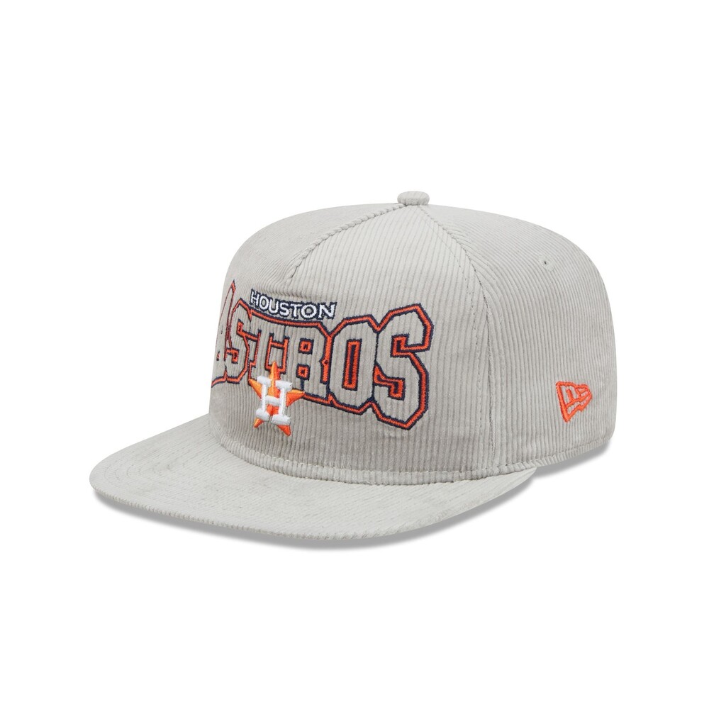New Era Houston Astros Gray Cord Golfer Hat - One Size